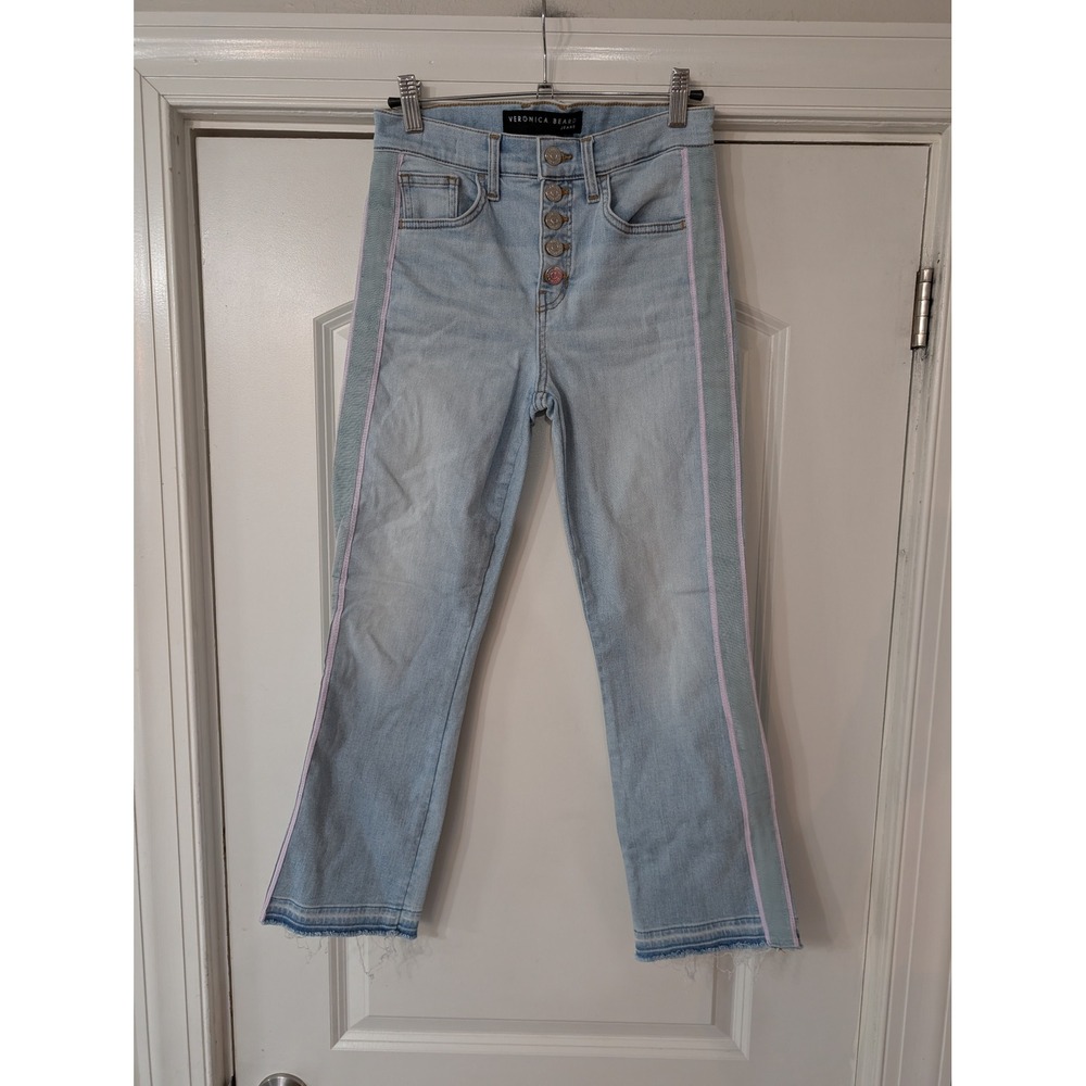 Veronica Beard Carolyn‎ Baby Boot High Rise Jeans Aire Wash Side Stripe 26/2